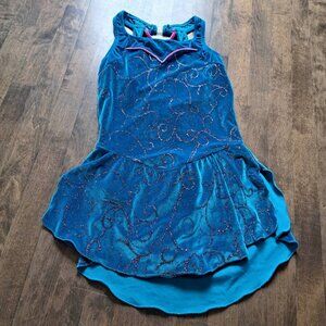 Jerry`s adult large figure skating sleeveless dress turquoise teal pink